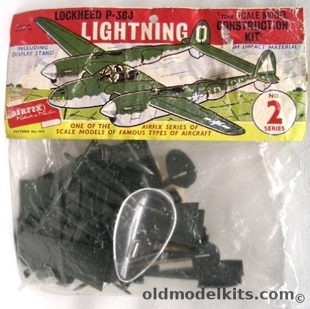 Airfix 1/72 Lockheed P-38J Lightning First Logo Issue, 1415 plastic model kit